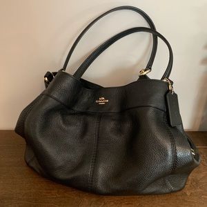 Coach Lexy F57545 Black Pebbled Leather Purse